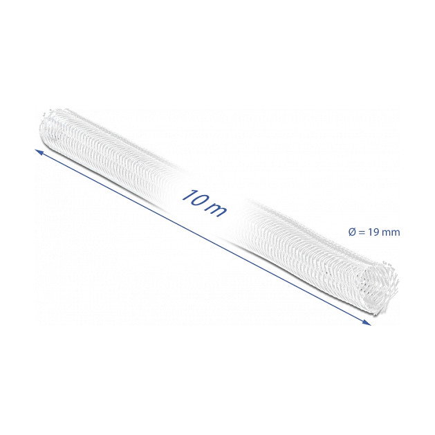 DeLOCK Funda trenzada con cierre de gancho y lazo 10 m x 19 mm blanco