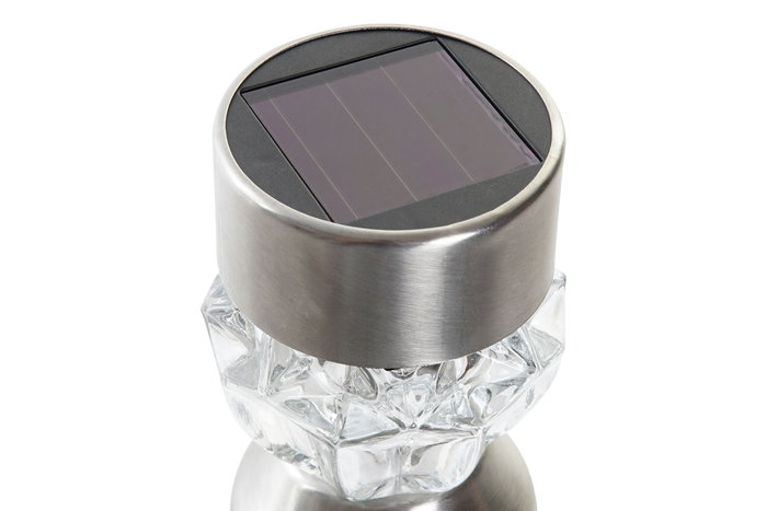 DKD Home Decor Lámpara Solar LED de Aluminio Metalizado 7x7x35 cm