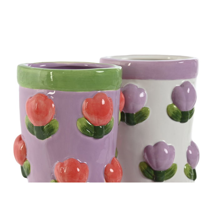 DKD Home Decor Macetero Dolomite Botas Tulipán Surtido de 2 Piezas