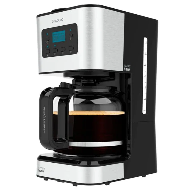 Cecotec Coffee 66 Smart 01555 - Cafetera de Goteo Programable 24h 1.5L (12 Tazas) - Tecnología ExtemAroma, AutoClean, Jarra Vidrio, 950W, Acero Inoxidable