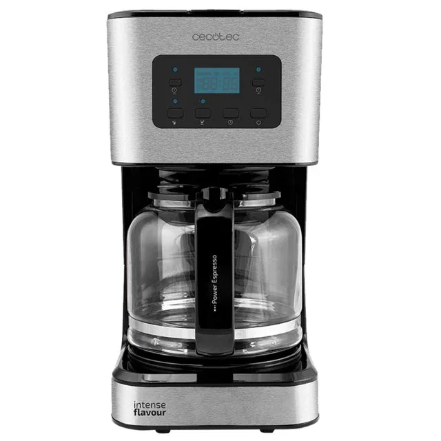 Cecotec Coffee 66 Smart 01555 - Cafetera de Goteo Programable 24h 1.5L (12 Tazas) - Tecnología ExtemAroma, AutoClean, Jarra Vidrio, 950W, Acero Inoxidable