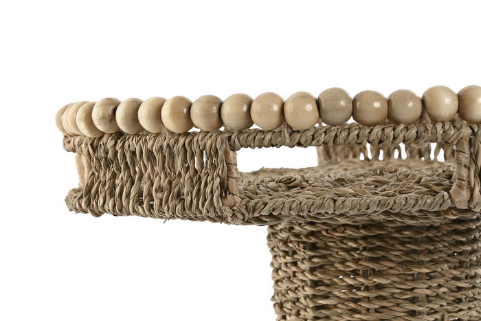 DKD Home Decor Centro Mesa Boho Seagrass Madera Natural 33 x 18.5 x 33 cm (4 Unidades)