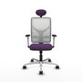 PIQUERAS Y CRESPO Silla de oficina Motilla con mecanismo Sincro, Morado y Blanco