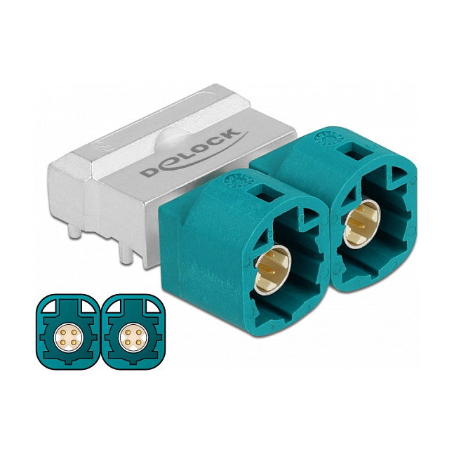 DeLOCK Conector coaxial HSD Z macho 2 x PCB 90° DeLOCK Conector coaxial HSD Z macho 2 x PCB 90°