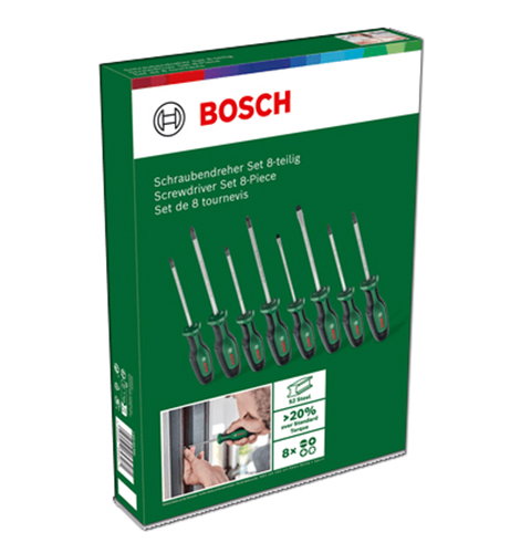 Bosch Juego de 8 Destornilladores PH/PZ/SL/TX Punta Imán