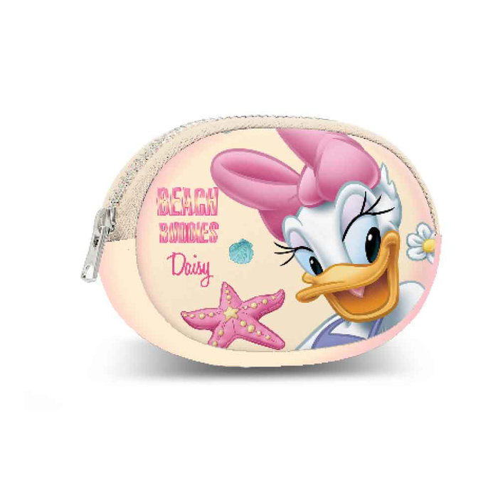 Disney Daisy Monedero Pill Beach Rosa con Tirador para Colgar 12.5x9x2 cm PVC - Monedero de Un Compartimento