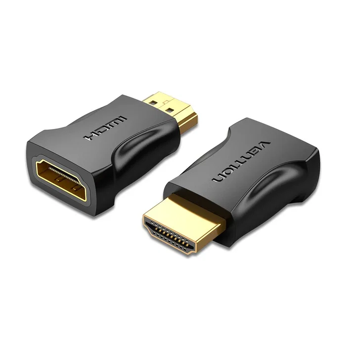Vention AIMB0 Adaptador HDMI Macho a Hembra - Conector 4K 3840x2160 a 60Hz con Contactos Chapados en Oro - 1 Pieza, Negro