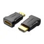 Vention AIMB0 Adaptador HDMI Macho a Hembra - Conector 4K 3840x2160 a 60Hz con Contactos Chapados en Oro - 1 Pieza, Negro