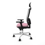 PIQUERAS Y CRESPO Silla de oficina Horna Rosa y Blanco con Mecanismo Sincro