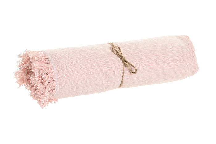 DKD Home Decor Plaid Rosa Blanco 260 x 160 cm 2 Unidades Algodon Reciclado Poliester Hecho a Mano Flecos DKD Home Decor Plaid Rosa Blanco 260 x 160 cm 2 Unidades Algodon Reciclado Poliester Hecho a Mano Flecos