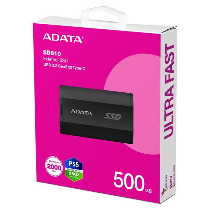 ADATA SD810 SSD Externo 500 GB USB-C 3.2 Gen 2x2 (20 Gbit/s) Negro