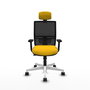 PIQUERAS Y CRESPO Silla de oficina Yunquera con mecanismo Sincro/Traslack, Amarillo y Negro