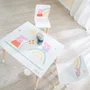 Roba Conjunto Mesa y 2 Sillas Infantiles Peppa Pig, Patas de Madera Maciza, Color Blanco Rosa Natural
