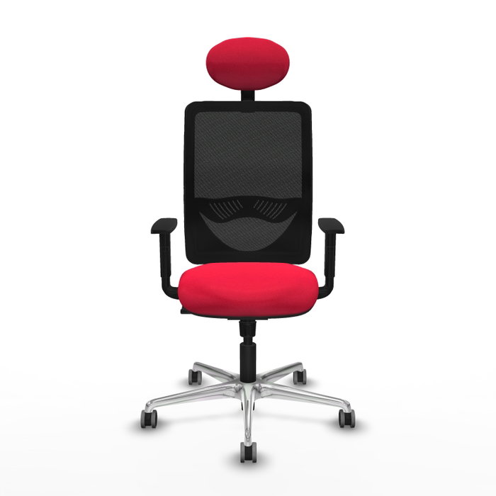 PIQUERAS Y CRESPO Silla de oficina Zulema con mecanismo Sincro, Rojo y Negro