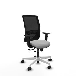 PIQUERAS Y CRESPO Silla de oficina Zulema con mecanismo Sincro/Traslack, Gris claro y Negro