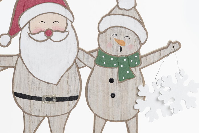 DKD Home Decor Figura Navidad Alpina Azul Rojo Madera 4 x 17 x 30 cm (6 Unidades)