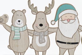 DKD Home Decor Figura Navidad Alpina Azul Rojo Madera 4 x 17 x 30 cm (6 Unidades)