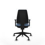 PIQUERAS Y CRESPO Silla de oficina Elche, Tela Azul cielo, Base negra