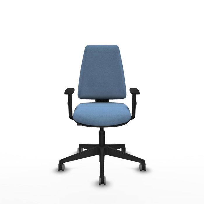 PIQUERAS Y CRESPO Silla de oficina Elche, Tela Azul cielo, Base negra