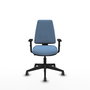 PIQUERAS Y CRESPO Silla de oficina Elche, Tela Azul cielo, Base negra