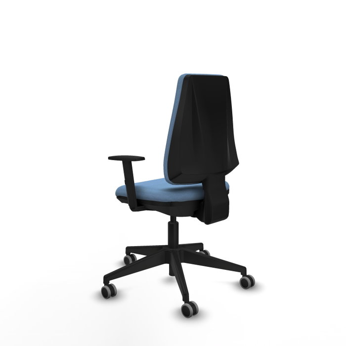 PIQUERAS Y CRESPO Silla de oficina Elche, Tela Azul cielo, Base negra
