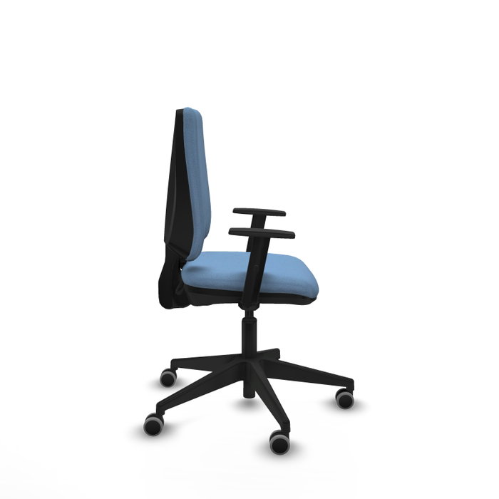 PIQUERAS Y CRESPO Silla de oficina Elche, Tela Azul cielo, Base negra