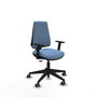 PIQUERAS Y CRESPO Silla de oficina Elche, Tela Azul cielo, Base negra