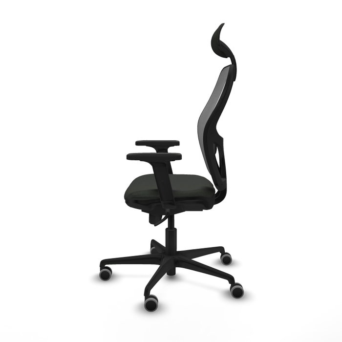 PIQUERAS Y CRESPO Silla de oficina Jorquera con mecanismo Sincro, tela negra y malla gris PIQUERAS Y CRESPO Silla de oficina Jorquera con mecanismo Sincro, tela negra y malla gris