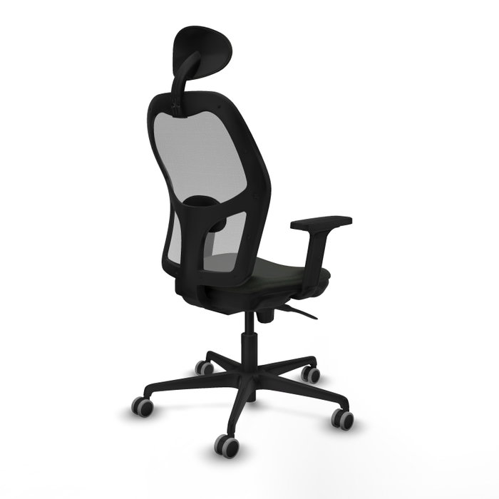 PIQUERAS Y CRESPO Silla de oficina Jorquera con mecanismo Sincro, tela negra y malla gris PIQUERAS Y CRESPO Silla de oficina Jorquera con mecanismo Sincro, tela negra y malla gris