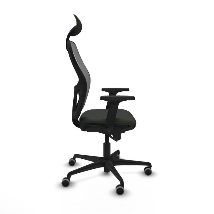 PIQUERAS Y CRESPO Silla de oficina Jorquera con mecanismo Sincro, tela negra y malla gris PIQUERAS Y CRESPO Silla de oficina Jorquera con mecanismo Sincro, tela negra y malla gris