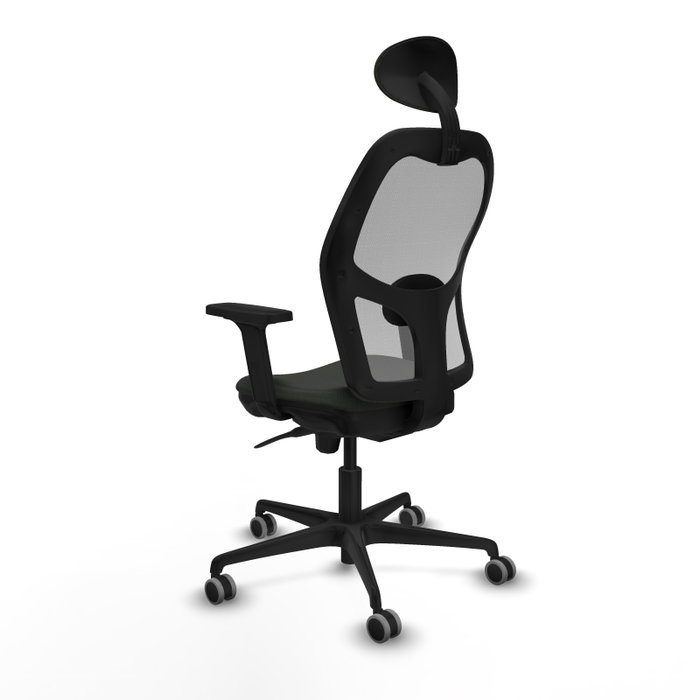 PIQUERAS Y CRESPO Silla de oficina Jorquera con mecanismo Sincro, tela negra y malla gris PIQUERAS Y CRESPO Silla de oficina Jorquera con mecanismo Sincro, tela negra y malla gris