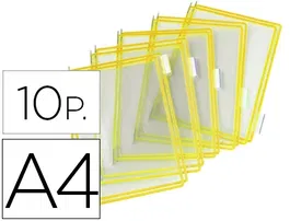 Djois Fundas Portacatalogos DIN A4 PVC Antirreflejo Color Amarillo Pack 10 Unidades 50x380x250 mm