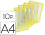 Djois Fundas Portacatalogos DIN A4 PVC Antirreflejo Color Amarillo Pack 10 Unidades 50x380x250 mm
