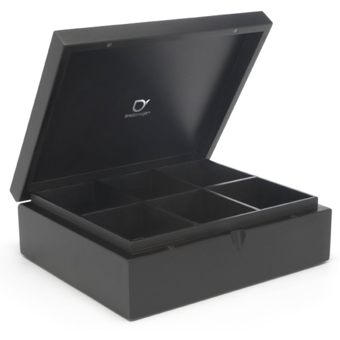 Bredemeijer Caja para Bolsitas de Té de 6 Compartimentos Negro 184006 Bredemeijer Caja para Bolsitas de Té de 6 Compartimentos Negro 184006