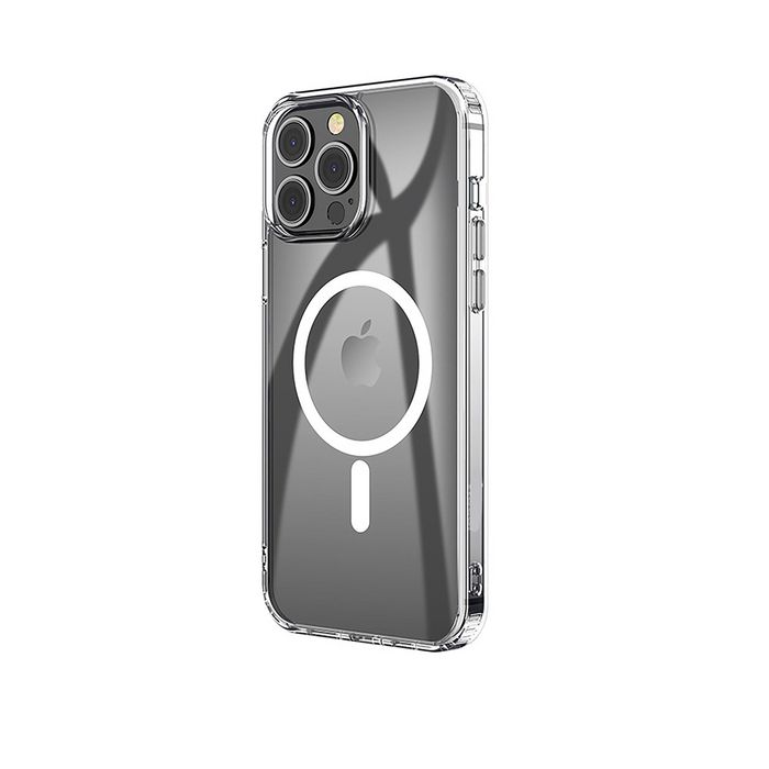 eSTUFF Funda Híbrida Magnética BERLÍN para iPhone 14 Pro Transparente con MagSafe, Protección Borde Suave TPU