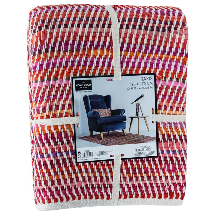 Home Deco Factory Alfombra Tapis Multicolor para Sala de Estar, 170x120 cm, Acabado con Irregularidades, 0.5 cm de Altura