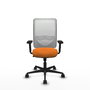 PIQUERAS Y CRESPO Silla de oficina Zulema con mecanismo Sincro, Naranja y Blanco