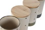 DKD Home Decor Bote de Gres y Bambú 800ml Surtido de 4 Colores