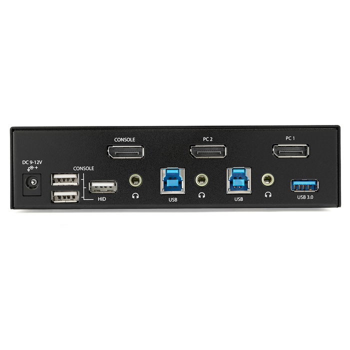 StarTech Switch KVM de 2 Puertos DisplayPort - 4K a 60Hz para Una Pantalla con Hub USB 3.0 y Audio - Controla 2 PCs - Modelo TAA
