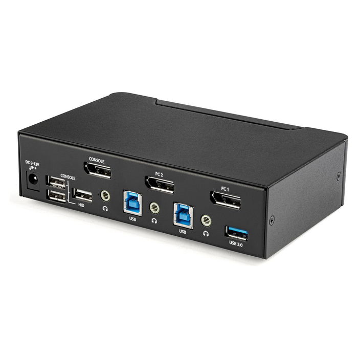 StarTech Switch KVM de 2 Puertos DisplayPort - 4K a 60Hz para Una Pantalla con Hub USB 3.0 y Audio - Controla 2 PCs - Modelo TAA