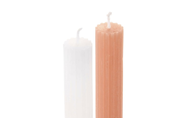 DKD Home Decor Set de 4 Velas de Cera de Parafina Surtido Blanco y Marrón