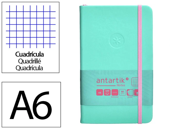 Antartik Cuaderno A6 Tapa Dura Hojas Cuadriculadas Rosa y Turquesa 100 Hojas 80gr FSC Antartik Cuaderno A6 Tapa Dura Hojas Cuadriculadas Rosa y Turquesa 100 Hojas 80gr FSC