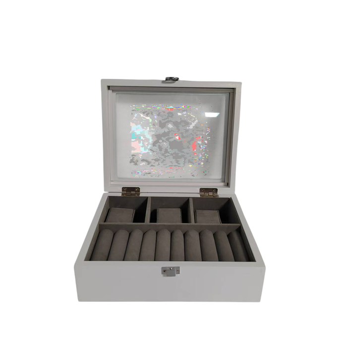 DKD Home Decor Joyero de MDF Lacado Blanco 22x19x8,5 cm