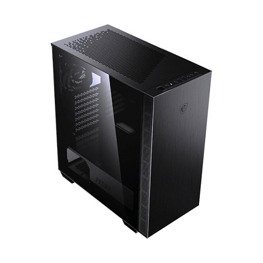MSI MPG Sekira 100P Torre Midi ATX PC Gaming Aluminio Negro con 4 Ventiladores ARGB, Ventana de Cristal Templado, Soporte para Fuente de 25 cm y Gráficas de 34 cm