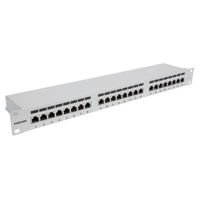 Intellinet Patch Panel Cat6a Blindado 24 Puertos 1U Gris
