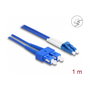 DeLOCK Cable de fibra óptica LC Duplex a SC Duplex monomodo OS2 con cobertura metálica, 1 m