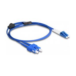 DeLOCK Cable de fibra óptica LC Duplex a SC Duplex monomodo OS2 con cobertura metálica, 1 m