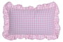 DKD Home Decor Cojín de Algodón Reciclado Rosa con Volantes Vichy 50x30 cm