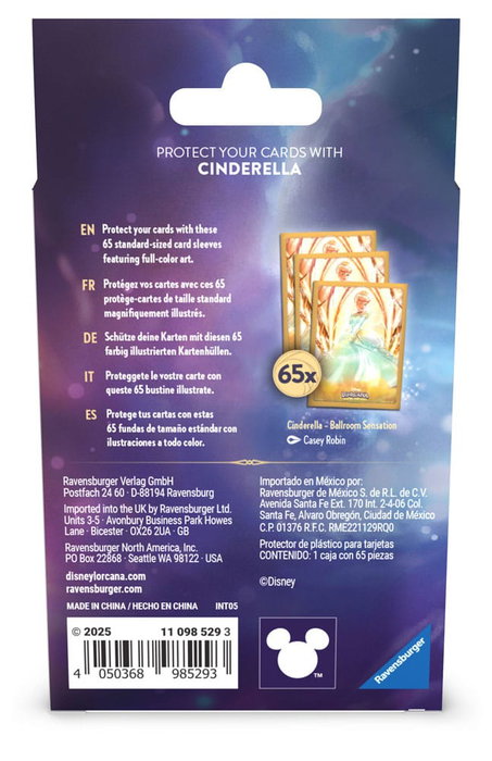 Ravensburger Fundas de cartas Disney Lorcana Cinderella (65 unidades)