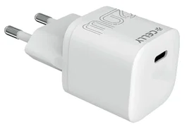 Celly UCTC1USBC20WWH - Cargador de Pared Ultracompacto 20W, 1 Puerto USB-C, Blanco, Universal, 110-240V